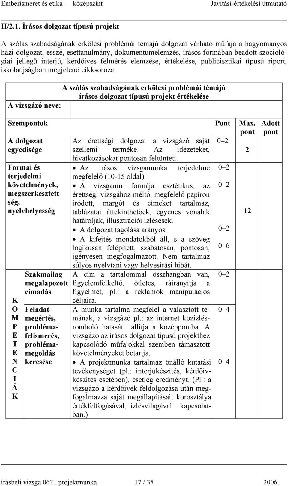 szociológiai jellegű interjú, kérdőíves felmérés elemzése, értékelése, publicisztikai típusú riport, iskolaújságban megjelenő cikksorozat.