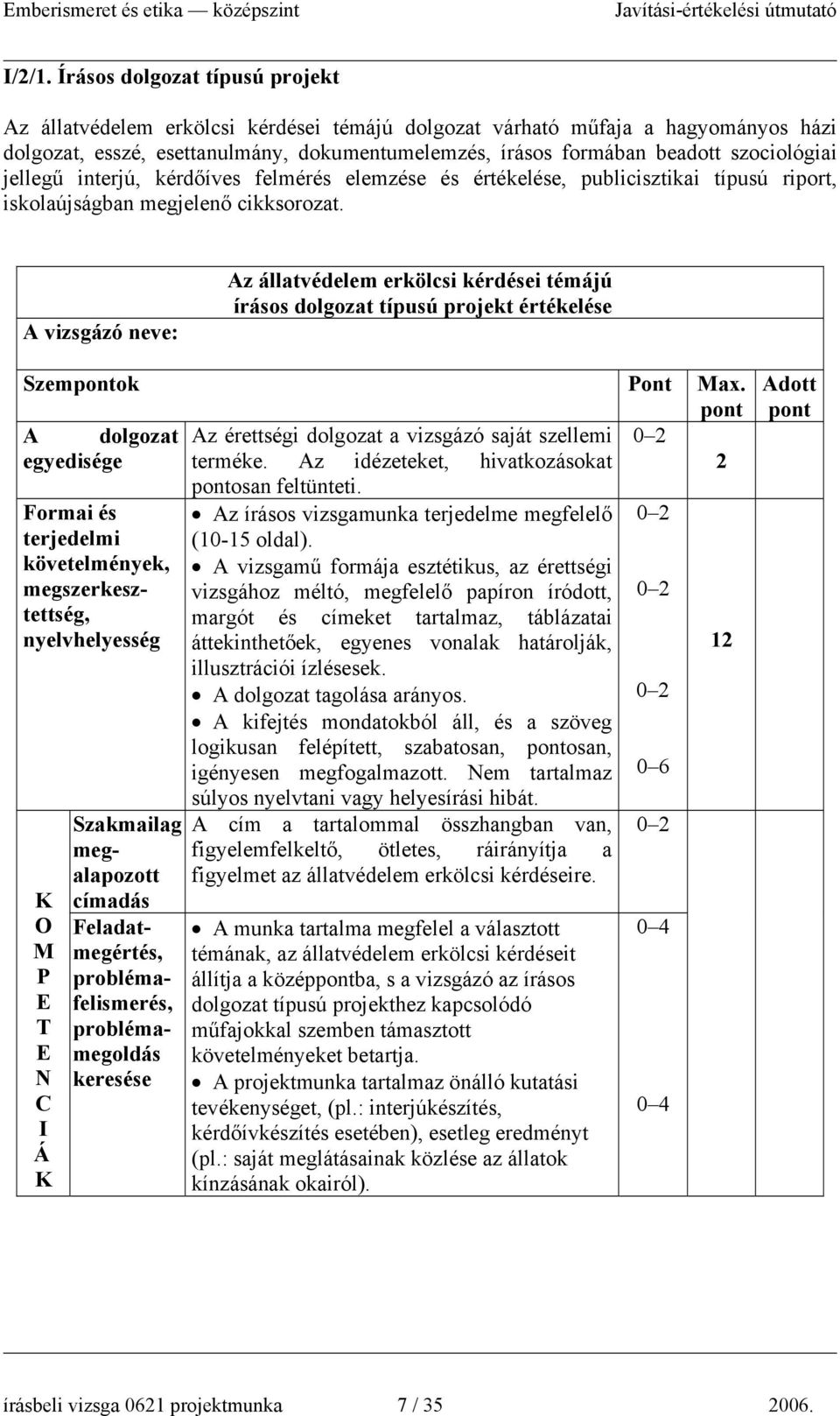 szociológiai jellegű interjú, kérdőíves felmérés elemzése és értékelése, publicisztikai típusú riport, iskolaújságban megjelenő cikksorozat.