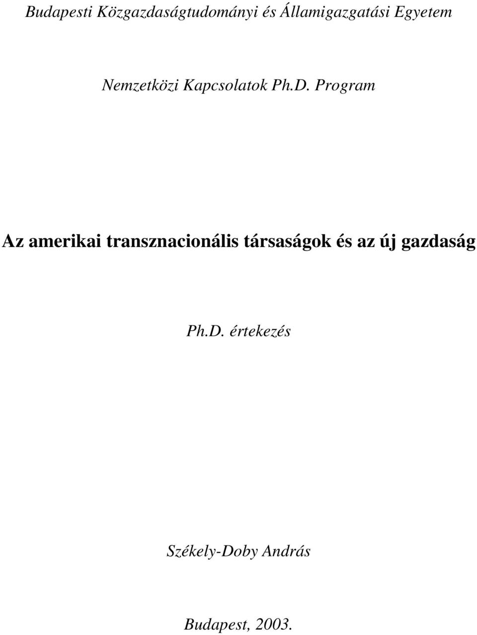 Program Az amerikai transznacionális társaságok és