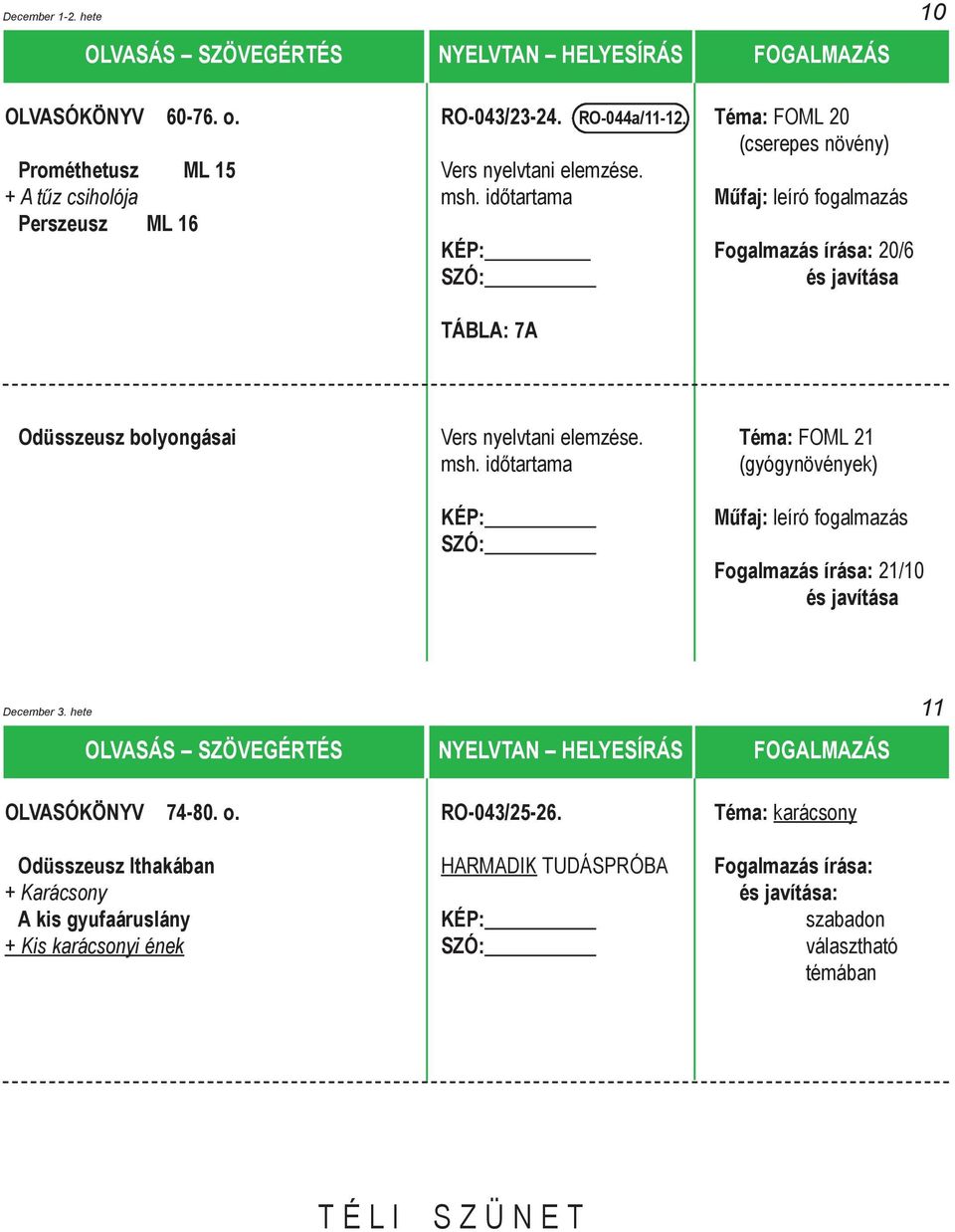 idõtartama Perszeusz ML 16 Fogalmazás írása: 20/6 TÁBLA: 7A Odüsszeusz bolyongásai Vers nyelvtani elemzése. Téma: FOML 21 msh.