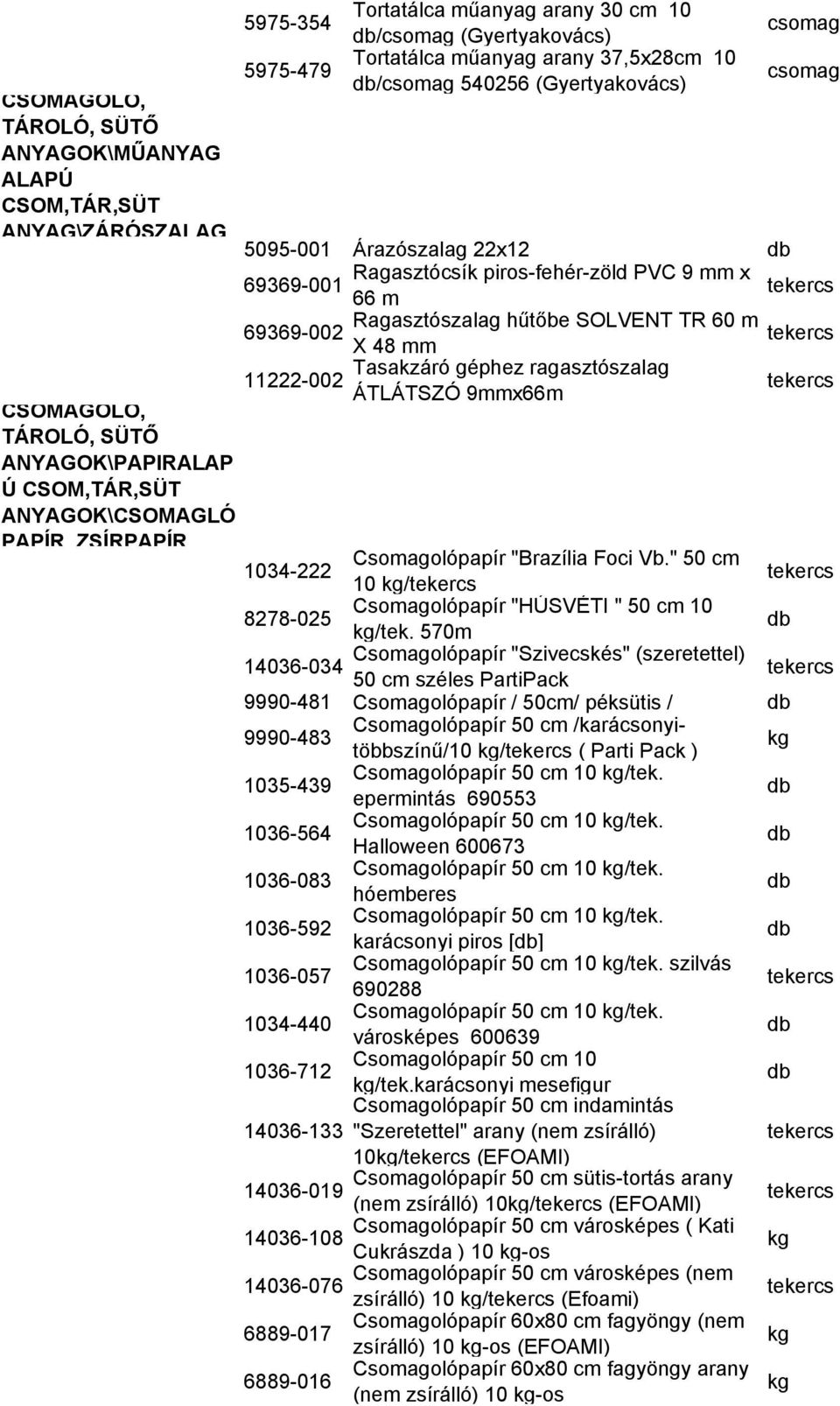 ragasztószalag ÁTLÁTSZÓ 9mmx66m 11222-002 tekercs CSOMAGOLÓ, TÁROLÓ, SÜTŐ ANYAGOK\PAPIRALAP Ú CSOM,TÁR,SÜT ANYAGOK\CSOMAGLÓ PAPÍR ZSÍRPAPÍR 1034-222 Csomagolópapír "Brazília Foci Vb.