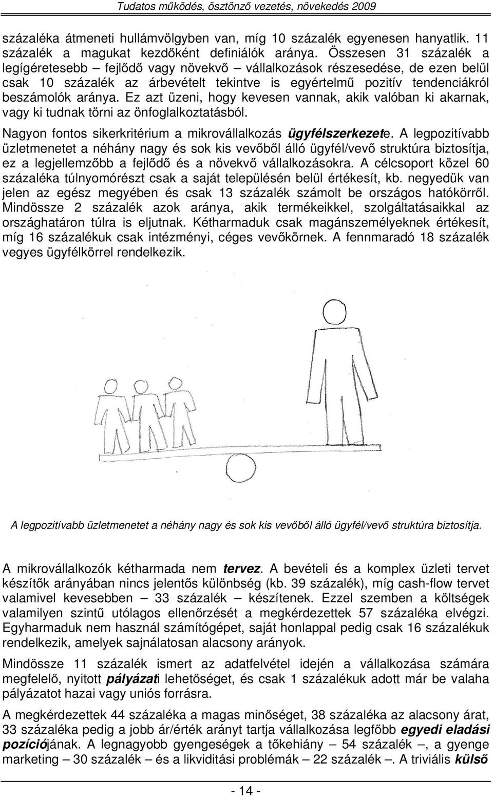 Ez azt üzeni, hogy kevesen vannak, akik valóban ki akarnak, vagy ki tudnak törni az önfoglalkoztatásból. Nagyon fontos sikerkritérium a mikrovállalkozás ügyfélszerkezete.