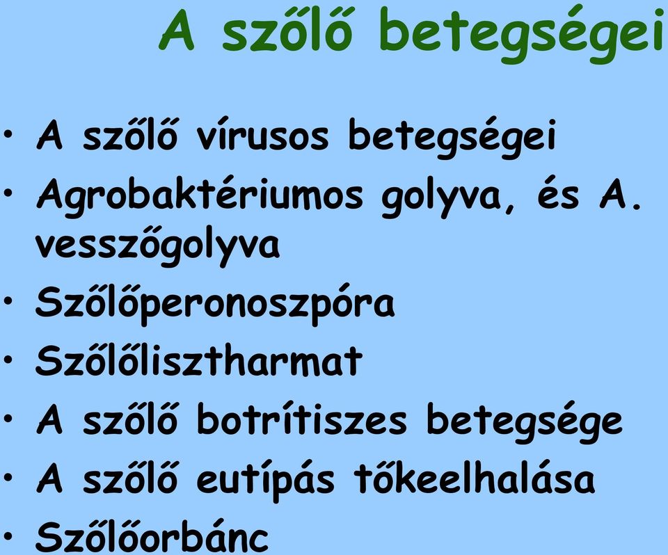 vesszőgolyva Szőlőperonoszpóra Szőlőlisztharmat