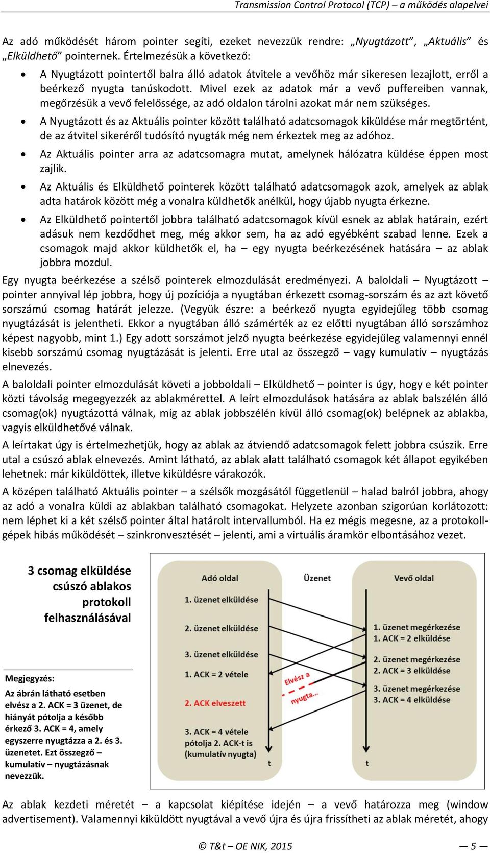 Mivel ezek az adatok már a vevő puffereiben vannak, megőrzésük a vevő felelőssége, az adó oldalon tárolni azokat már nem szükséges.