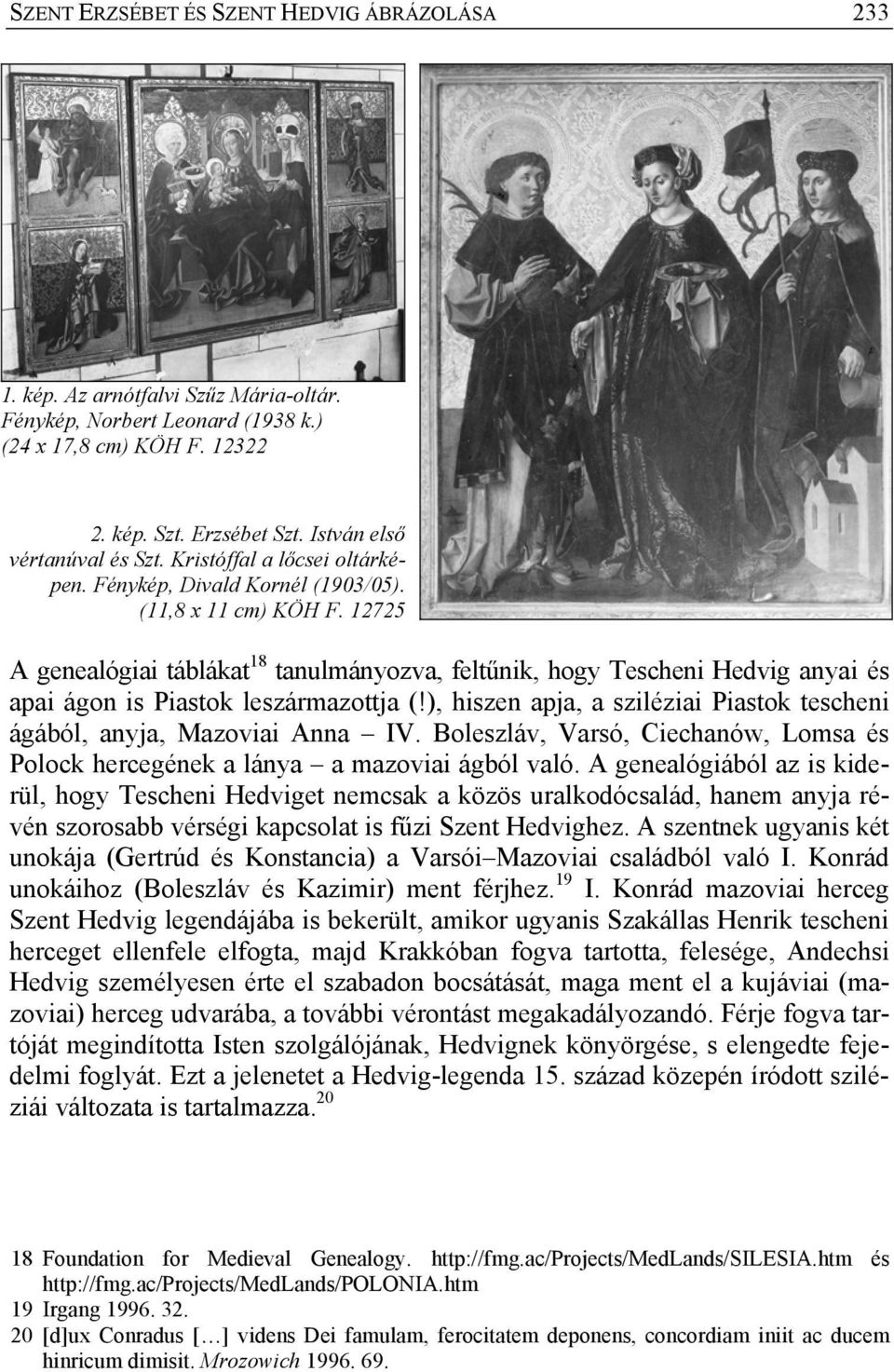 12725 A genealógiai táblákat 18 tanulmányozva, feltűnik, hogy Tescheni Hedvig anyai és apai ágon is Piastok leszármazottja (!