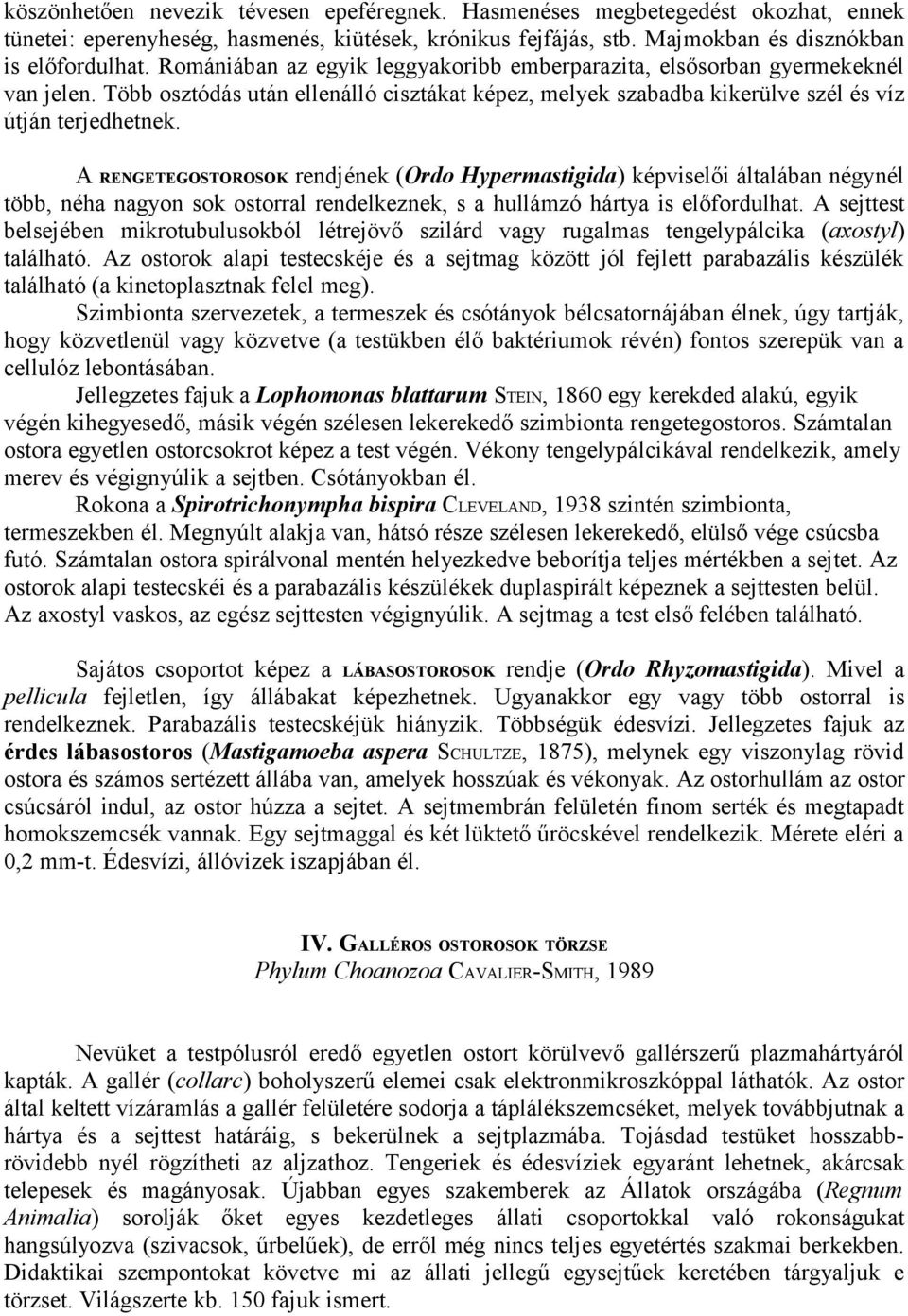 A RENGETEGOSTOROSOK rendjének (Ordo Hypermastigida) képviselői általában négynél több, néha nagyon sok ostorral rendelkeznek, s a hullámzó hártya is előfordulhat.