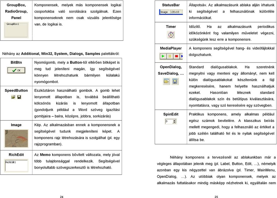 Ha az alkalmazásunk periodikus idıközönként fog valamilyen mőveletet végezni, szükségünk lesz erre a komponensre.