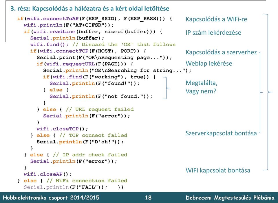 println("OK\nSearching for string..."); if(wifi.find(f("working"), true)) { Serial.println(F("found!")); else { Serial.println(F("not found.")); else { // URL request failed Serial.