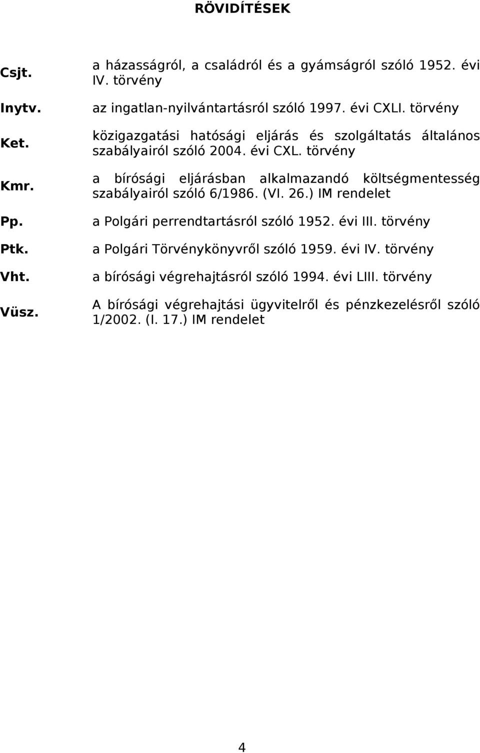 (VI. 26.) IM rendelet a Polgári perrendtartásról szóló 1952. évi III. törvény a Polgári Törvénykönyvről szóló 1959. évi IV.