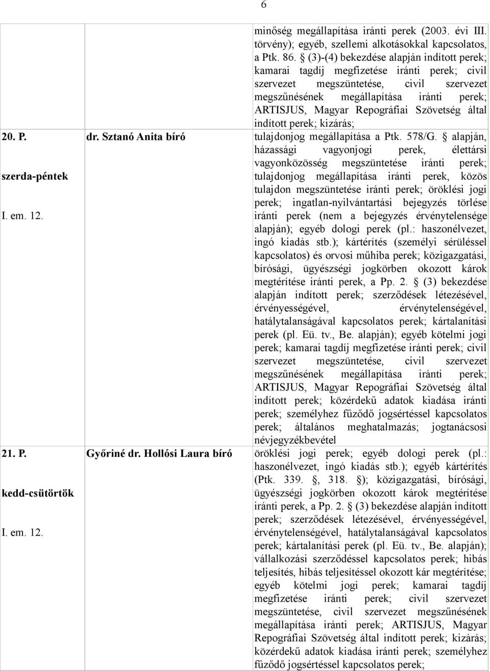 alapján, házassági vagyonjogi perek, élettársi vagyonközösség megszüntetése iránti tulajdon megszüntetése iránti öröklési jogi ingatlan-nyilvántartási bejegyzés törlése iránti perek (nem a bejegyzés