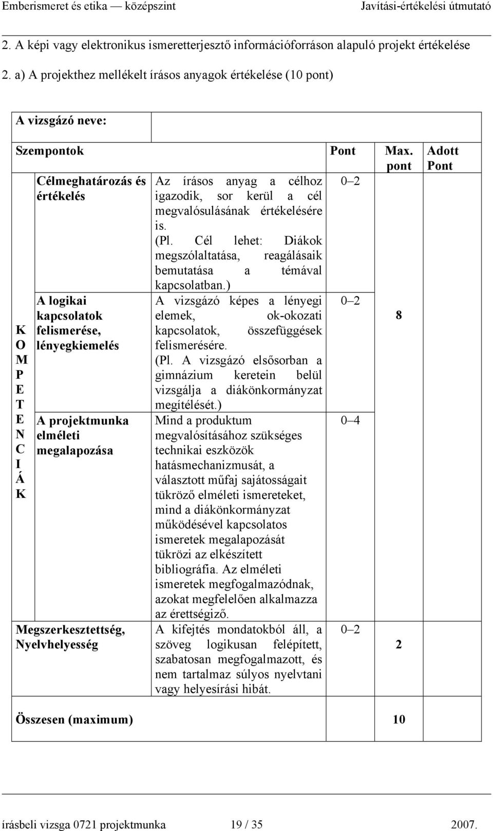 él lehet: Diákok megszólaltatása, reagálásaik bemutatása a témával A logikai kapcsolatok felismerése, lényegkiemelés A projektmunka elméleti megalapozása egszerkesztettség, yelvhelyesség kapcsolatban.