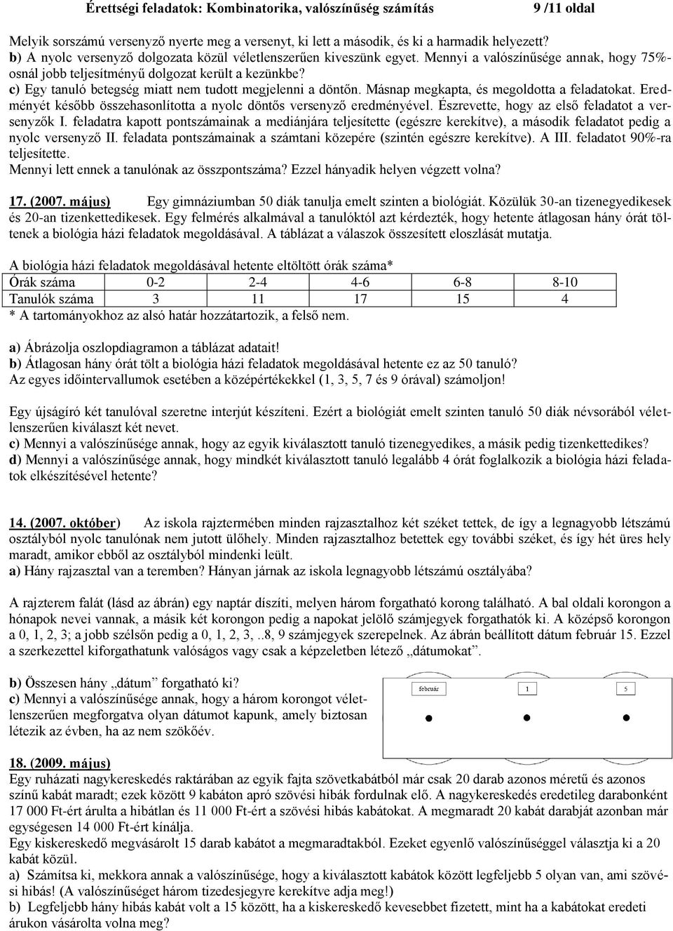 Eredményét később összehasonlította a nyolc döntős versenyző eredményével. Észrevette, hogy az első feladatot a versenyzők I.