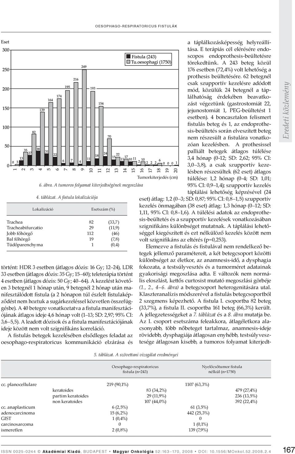 4 boncasztalon felismert fistulás beteg és 1, az endoprothesis-beültetés során elveszített beteg nem részesült a fistulára vonatkozóan kezelésben.