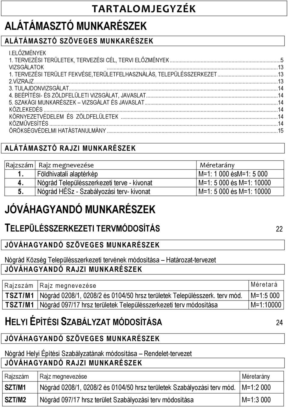 SZAKÁGI MUNKARÉSZEK VIZSGÁLAT ÉS JAVASLAT...14 KÖZLEKEDÉS...14 KÖRNYEZETVÉDELEM ÉS ZÖLDFELÜLETEK...14 KÖZMŰVESÍTÉS...14 ÖRÖKSÉGVÉDELMI HATÁSTANULMÁNY.