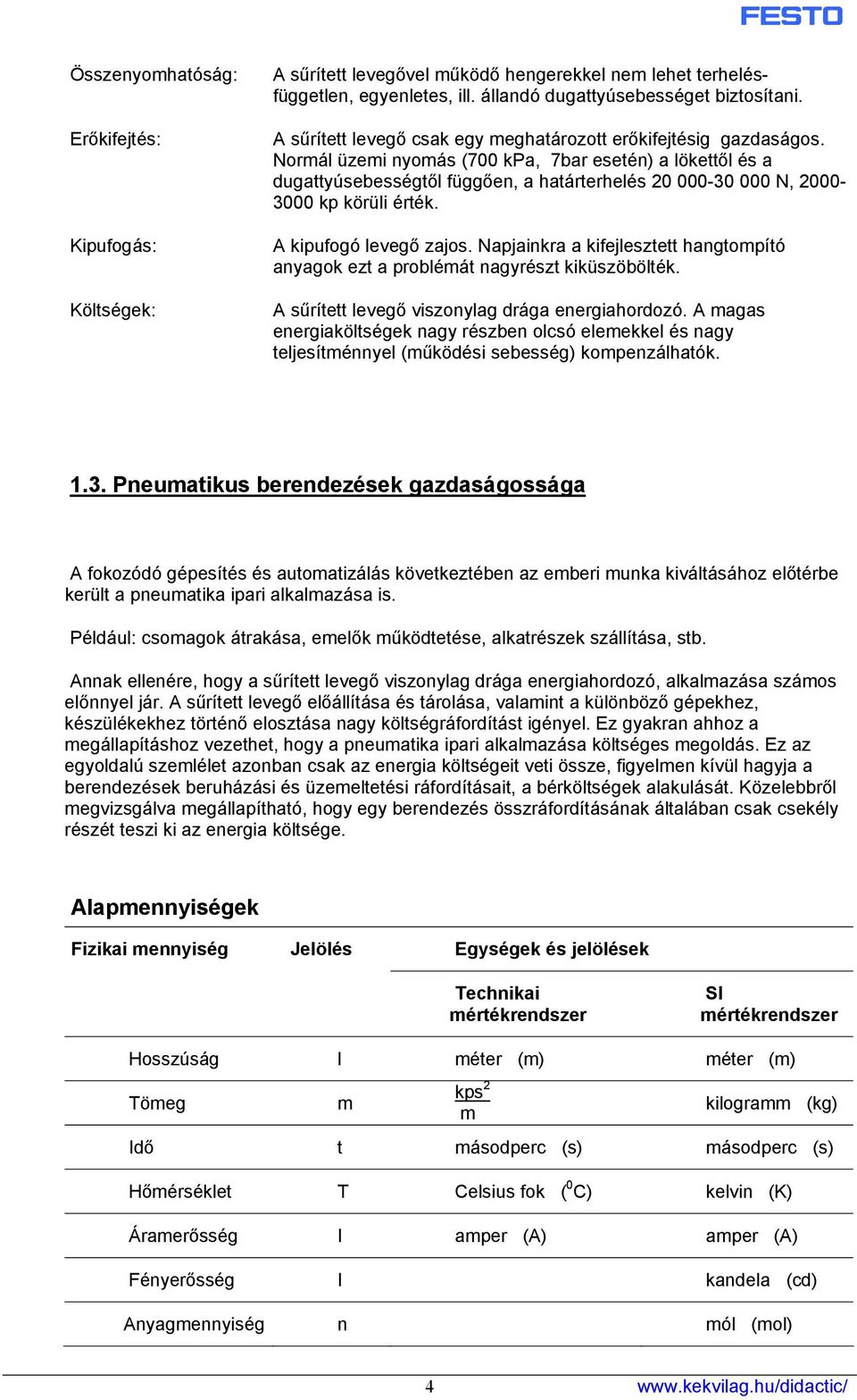 Normál üzemi nyomás (700 kpa, 7bar esetén) a lökettől és a dugattyúsebességtől függően, a határterhelés 20 000-30 000 N, 2000-3000 kp körüli érték. A kipufogó levegő zajos.