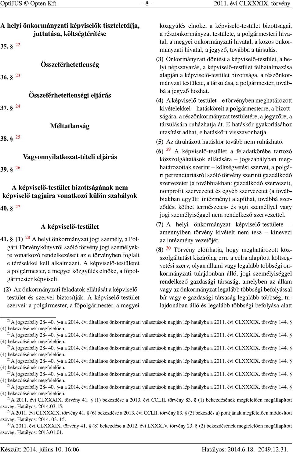 27 A képviselő-testület 41.