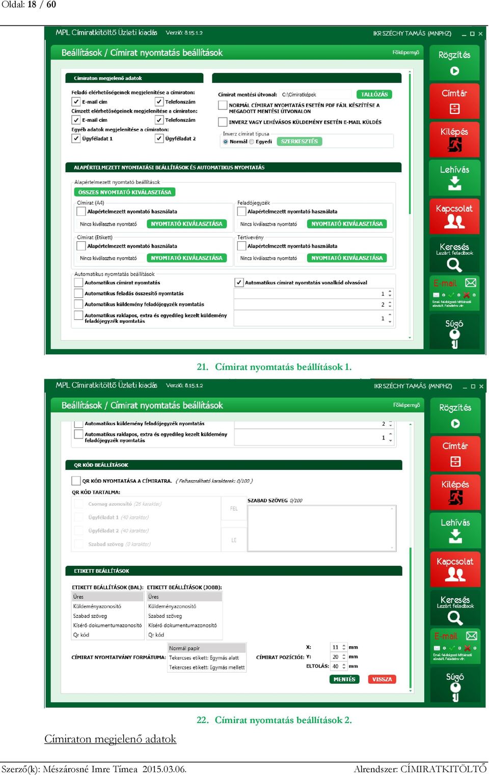 Címiraton megjelenő adatok 22.