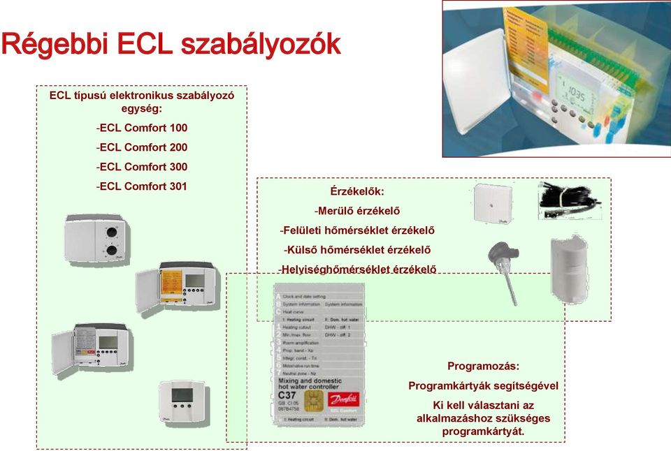 hőmérséklet érzékelő -Külső hőmérséklet érzékelő -Helyiséghőmérséklet érzékelő