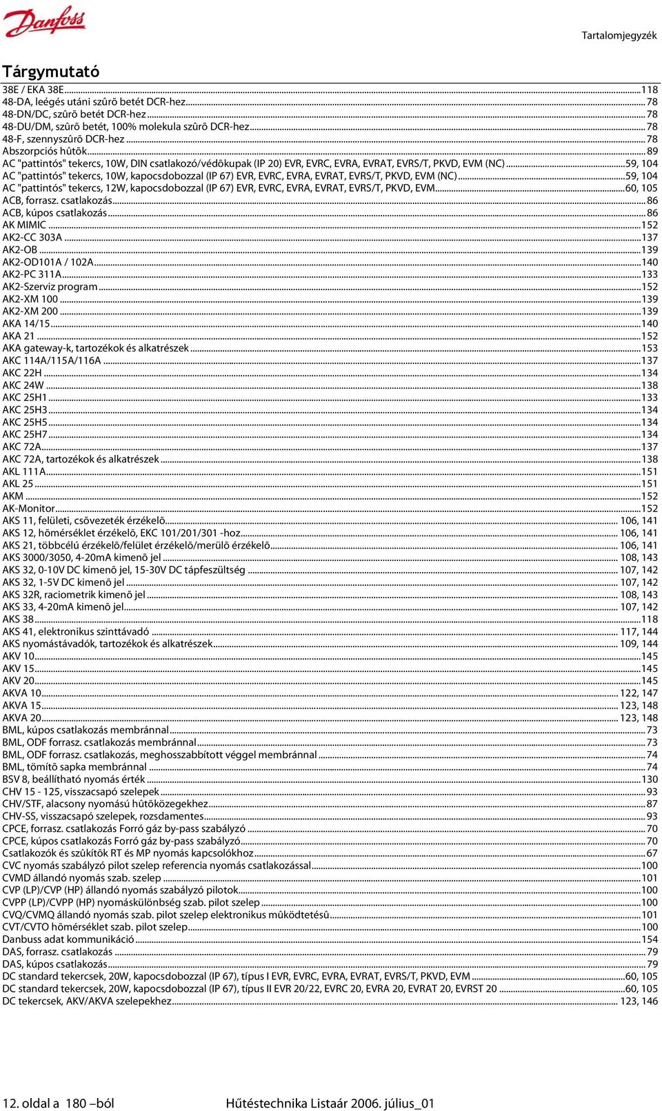 ..59, 104 AC "pattintós" tekercs, 10W, kapocsdobozzal (IP 67) EVR, EVRC, EVRA, EVRAT, EVRS/T, PKVD, EVM (NC).