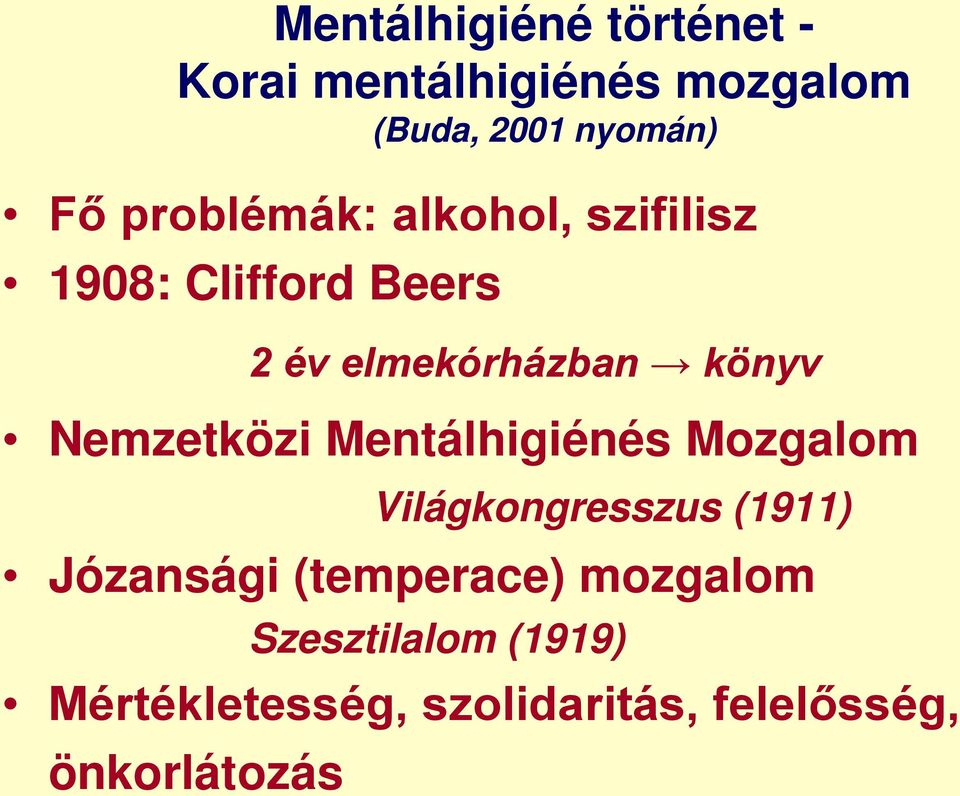 Nemzetközi Mentálhigiénés Mozgalom Világkongresszus (1911) Józansági