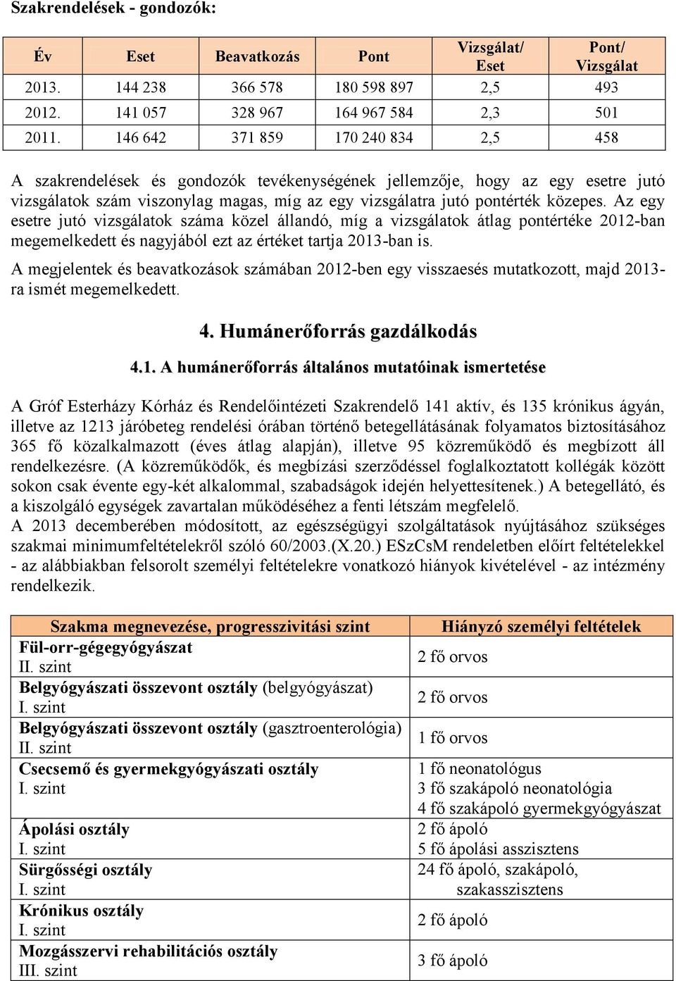 Az egy esetre jutó vizsgálatok száma közel állandó, míg a vizsgálatok átlag pontértéke 2012-ban megemelkedett és nagyjából ezt az értéket tartja 2013-ban is.