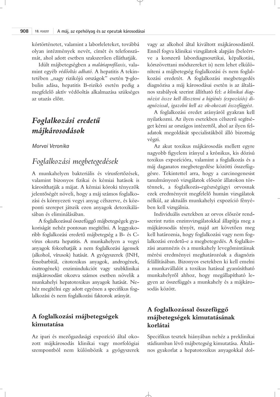 A hepatitis A tekintetében nagy rizikójú országok esetén γ-globulin adása, hepatitis B-rizikó esetén pedig a megfelelô aktív védôoltás alkalmazása szükséges az utazás elôtt.