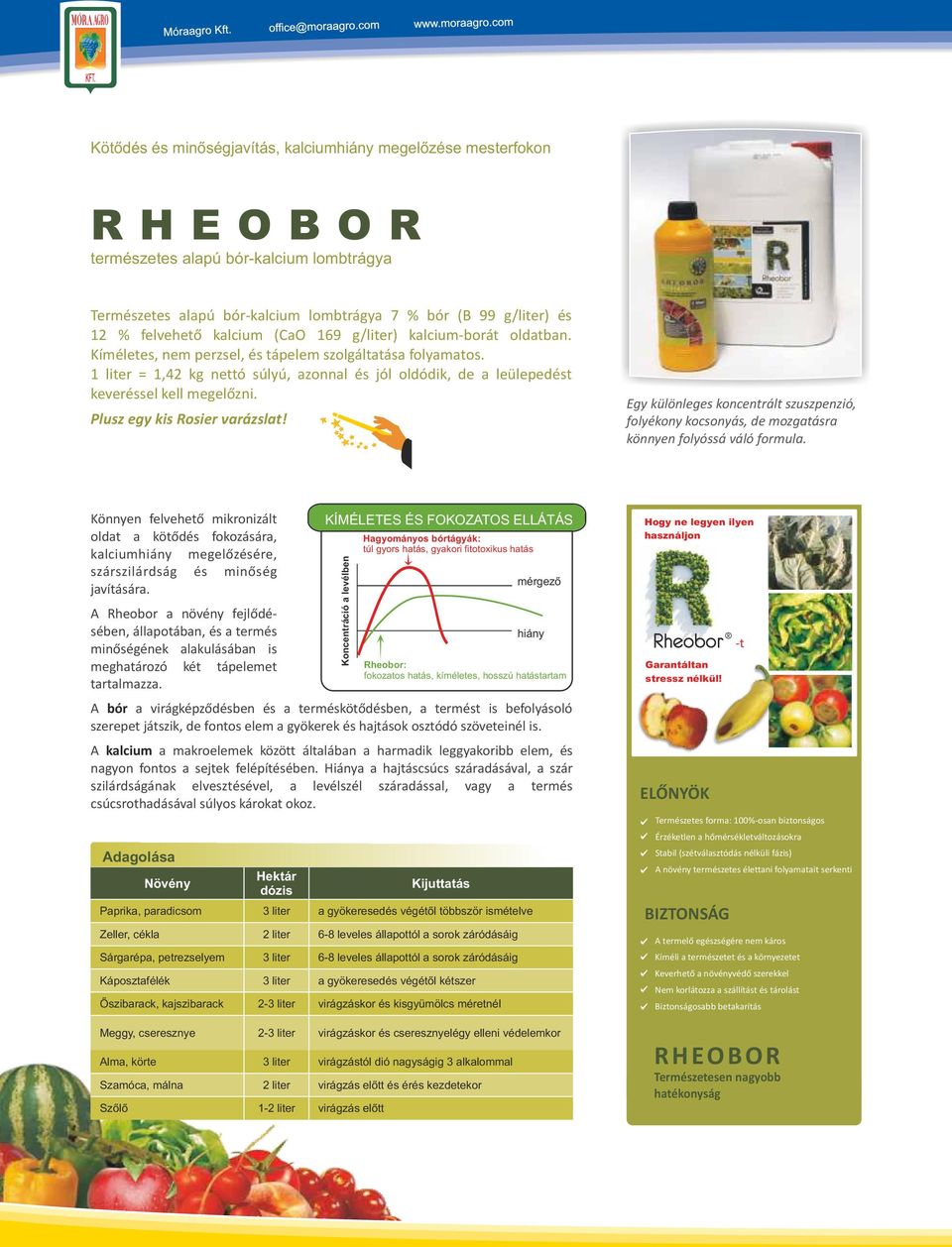 1 liter = 1,42 kg nettó súlyú, azonnal és jól oldódik, de a leülepedést keveréssel kell megelőzni. Plusz egy kis Rosier varázslat!