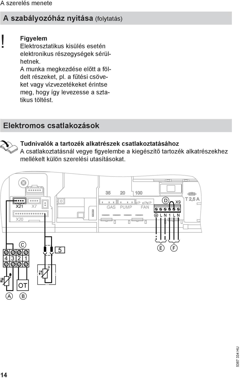 a fűtési csöveket vagy vízvezetékeket érintse meg, hogy így levezesse a sztatikus töltést.