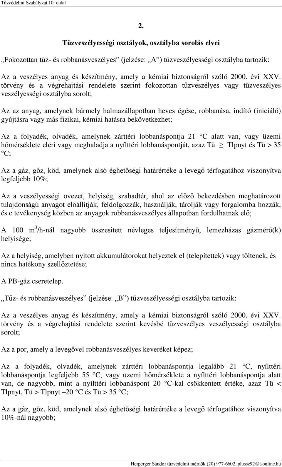 biztonságról szóló 2000. évi XXV.