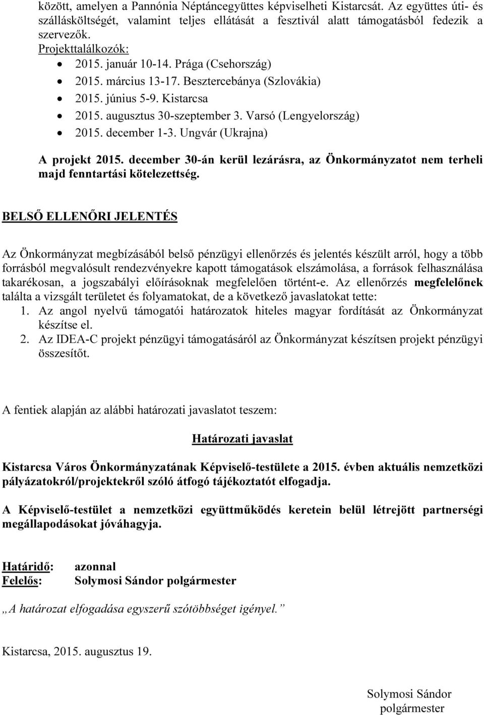 Ungvár (Ukrajna) A projekt 2015.