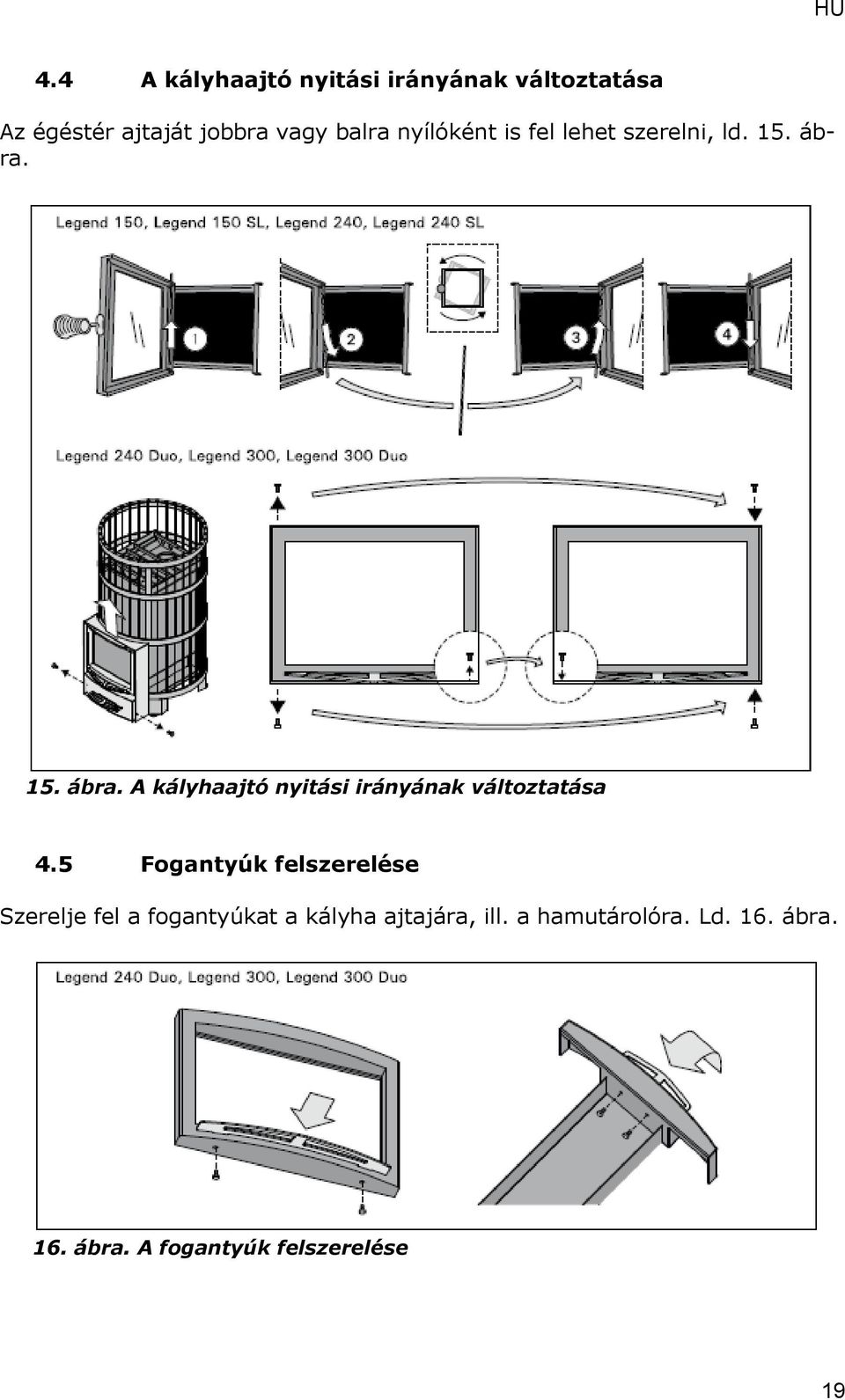 15. ábra. A kályhaajtó nyitási irányának változtatása 4.