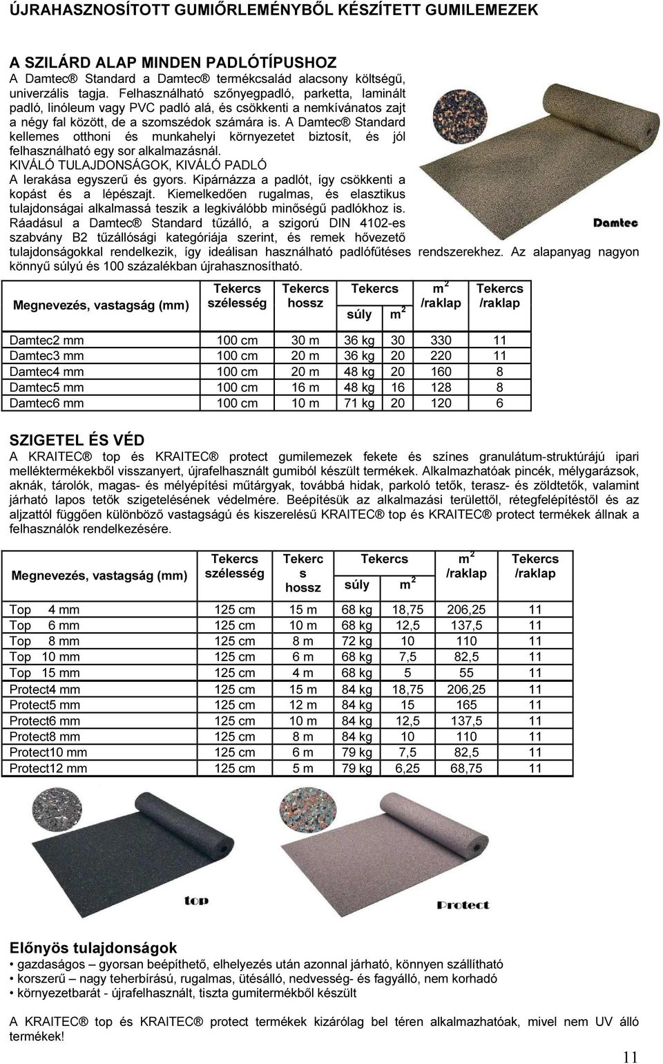 A Damtec Standard kellemes otthoni és munkahelyi környezetet biztosít, és jól felhasználható egy sor alkalmazásnál. KIVÁLÓ TULAJDONSÁGOK, KIVÁLÓ PADLÓ A lerakása egyszerű és gyors.