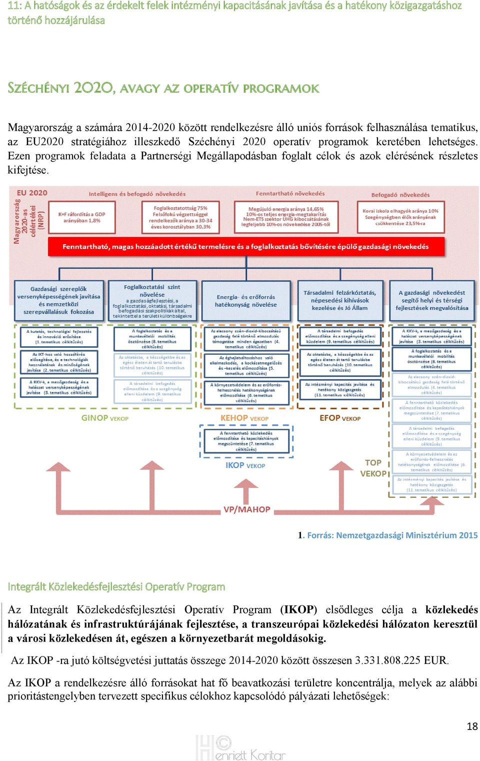 Ezen programok feladata a Partnerségi Megállapodásban foglalt célok és azok elérésének részletes kifejtése. 1.