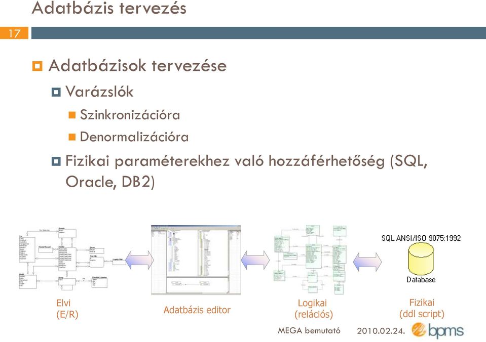 paraméterekhez való hozzáférhetőség (SQL, Oracle, DB2)