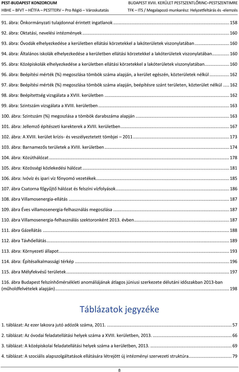 ábra: Általános iskolák elhelyezkedése a kerületben ellátási körzetekkel a lakóterületek viszonylatában... 160 95.