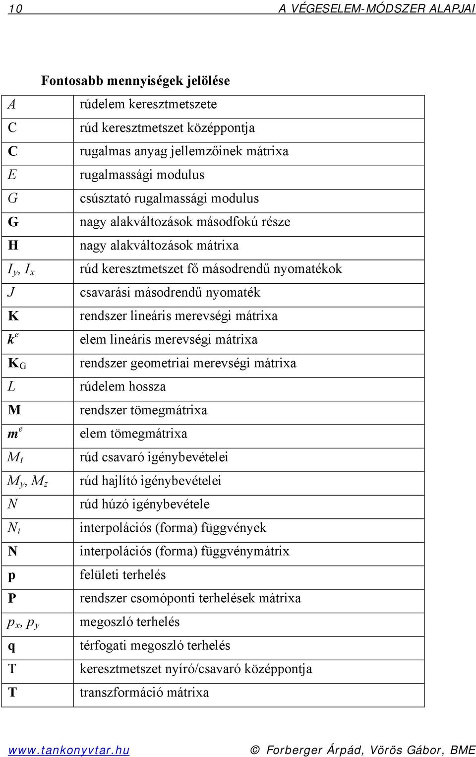 M M N N i N p P p p q elem lineáris merevségi mátria rendser geometriai merevségi mátria rúdelem hossa rendser tömegmátria elem tömegmátria rúd csavaró igénbevételei rúd hajlító igénbevételei rúd húó