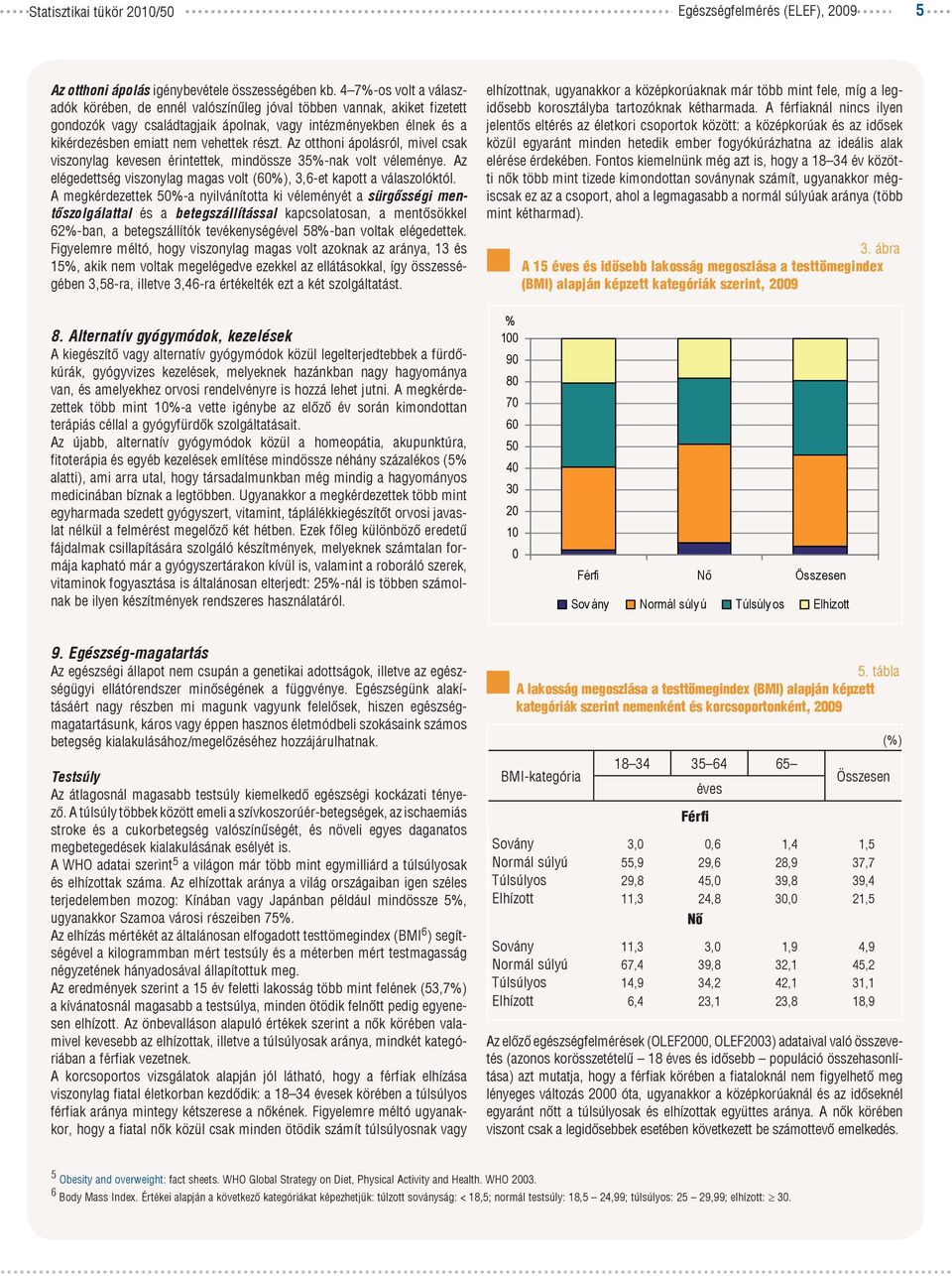 részt. Az otthoni ápolásról, mivel csak viszonylag kevesen érintettek, mindössze 35-nak volt véleménye. Az elégedettség viszonylag magas volt (), 3,6-et kapott a válaszolóktól.