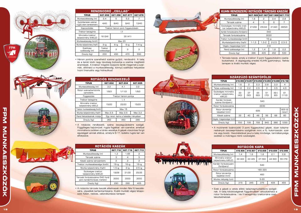 Szükséges minimális traktor teljesítmény kw(le) 21(29) 25(34) 31(42) 38(52) Traktor kategória I,II Kardán fordulatszáma (ford/perc) 540 Minimális traktor teljesítmény (kw/le) 18 (24) 30 (41)