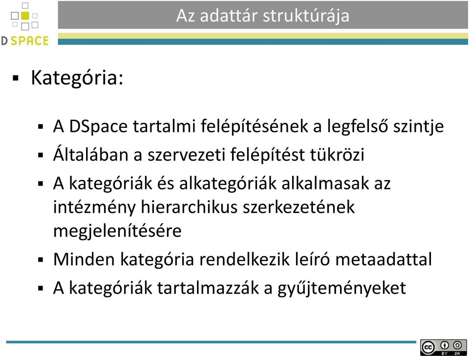 alkategóriák alkalmasak az intézmény hierarchikus szerkezetének