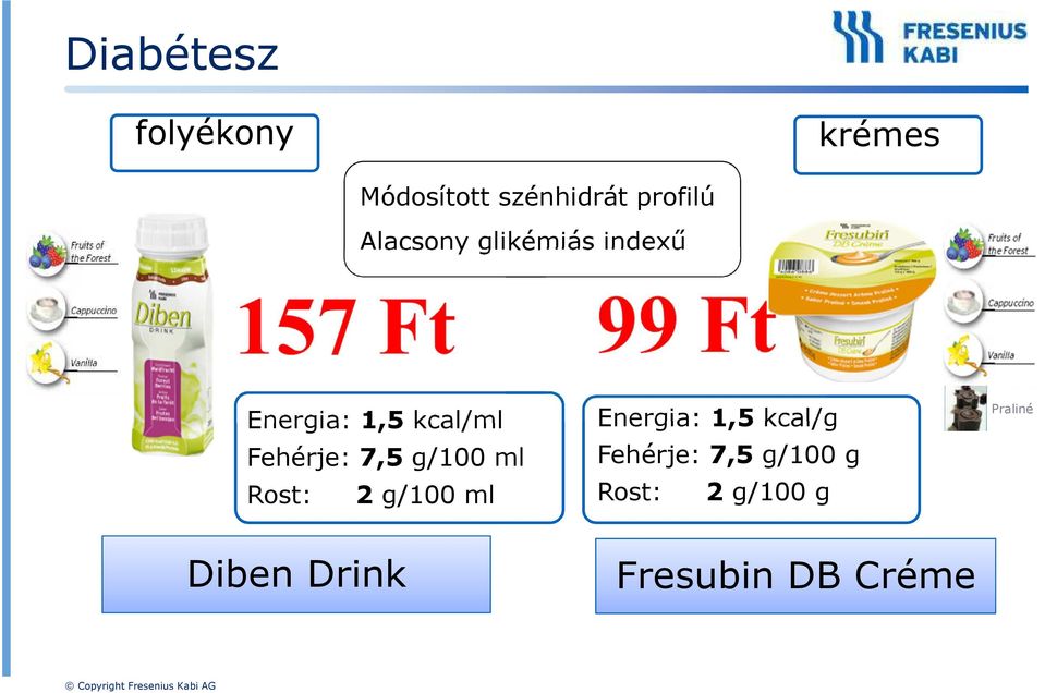 g/100 ml Rost: 2 g/100 ml Energia: 1,5 kcal/g Fehérje: 7,5