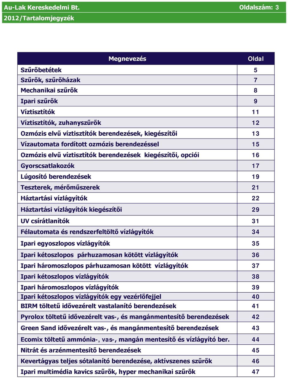 Háztartási vízlágyítók 22 Háztartási vízlágyítók kiegészítői 29 UV csírátlanítók 31 Félautomata és rendszerfeltöltő vízlágyítók 34 Ipari egyoszlopos vízlágyítók 35 Ipari kétoszlopos párhuzamosan