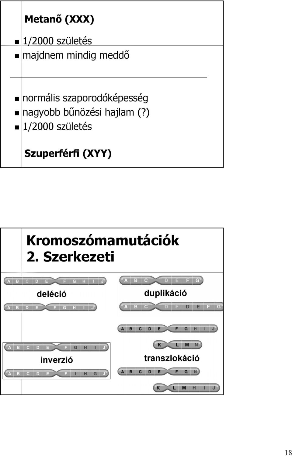 ) 1/2000 születés Szuperférfi (XYY)