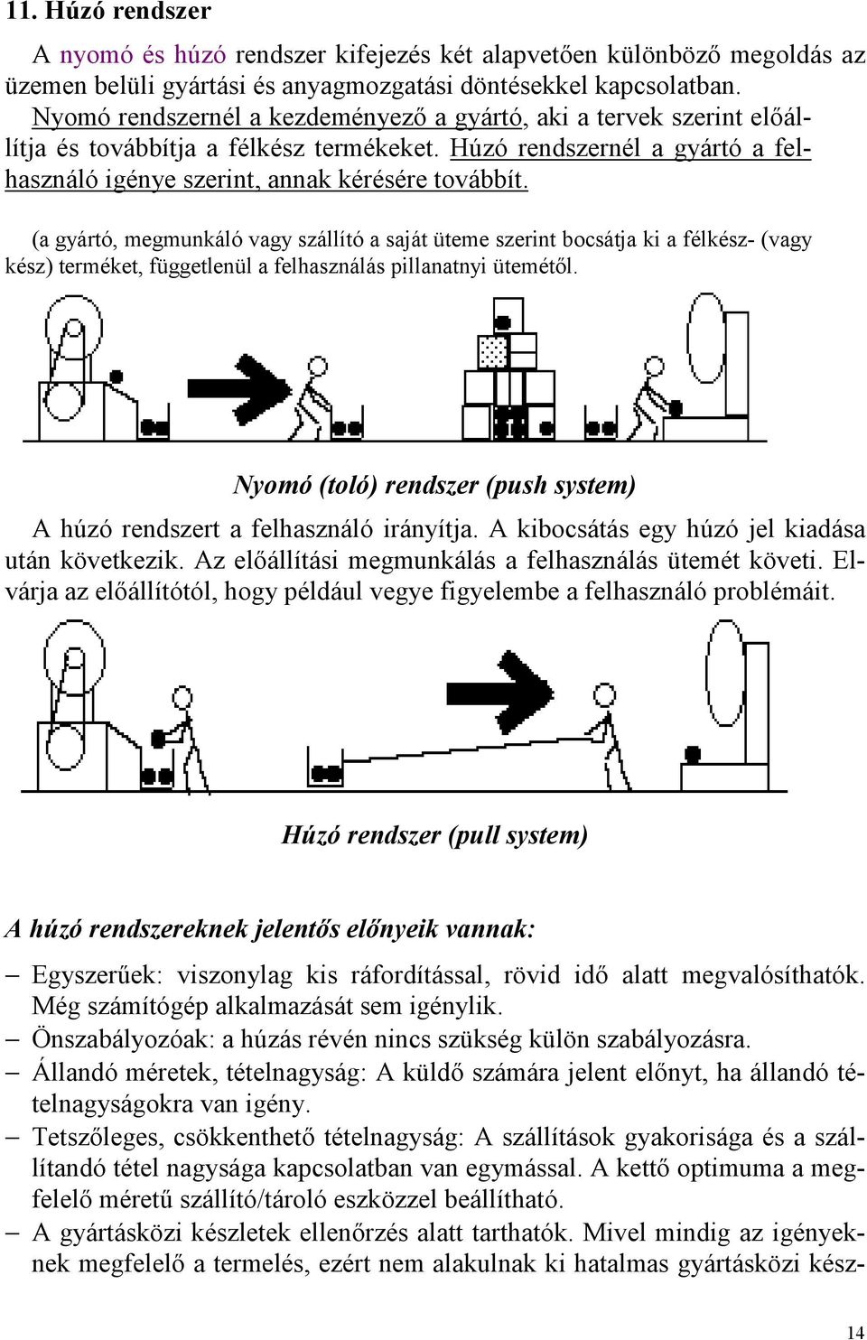 (a gyártó, megmunkáló vagy szállító a saját üteme szerint bocsátja ki a félkész- (vagy kész) terméket, függetlenül a felhasználás pillanatnyi ütemétől.