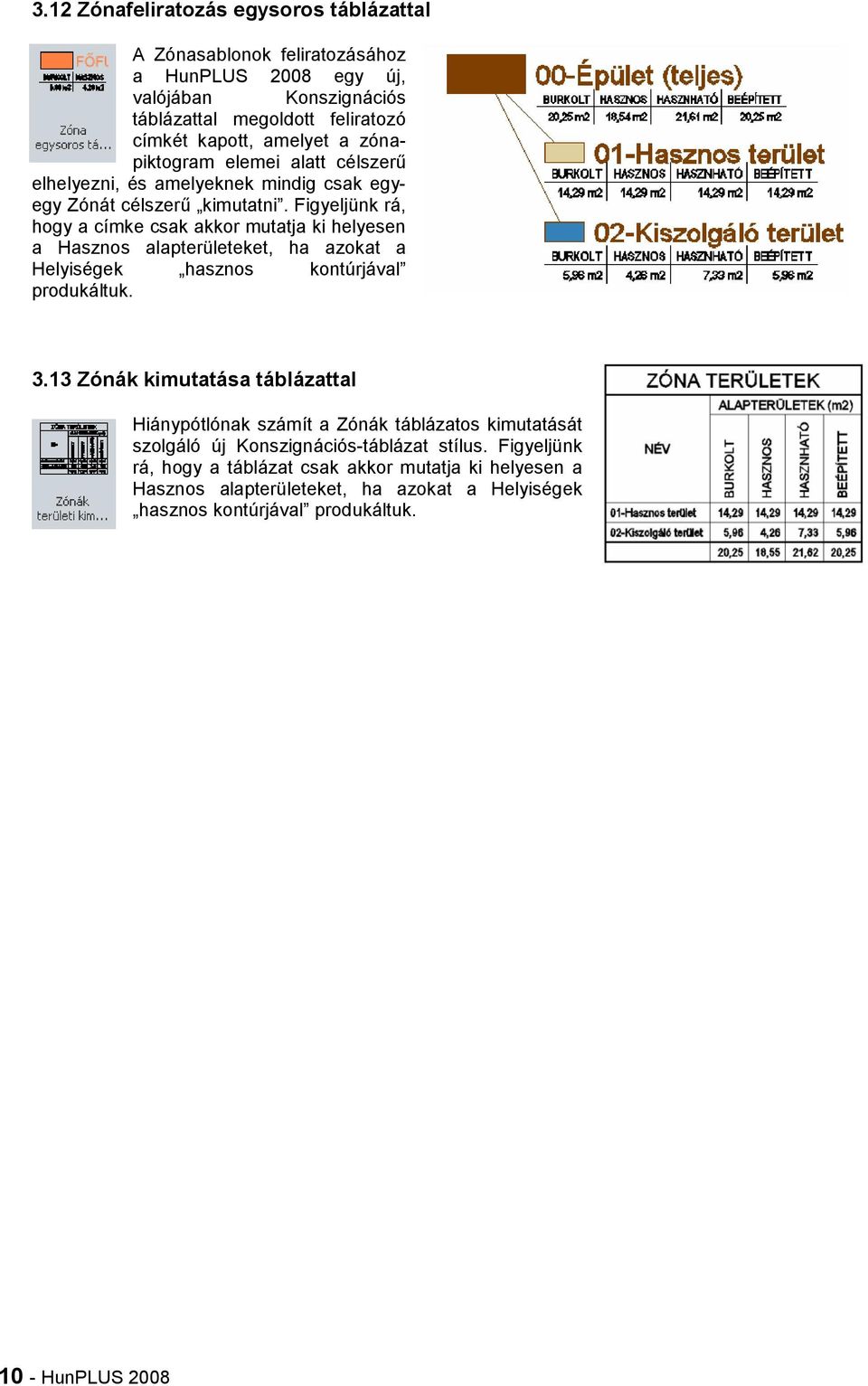 Figyeljünk rá, hogy a címke csak akkor mutatja ki helyesen a Hasznos alapterületeket, ha azokat a Helyiségek hasznos kontúrjával produkáltuk. 3.