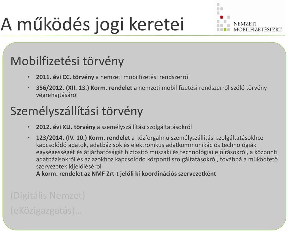 rendelet a közforgalmú személyszállítási szolgáltatásokhoz kapcsolódó adatok, adatbázisok és elektronikus adatkommunikációs technológiák egységességét és átjárhatóságát biztosító műszaki és