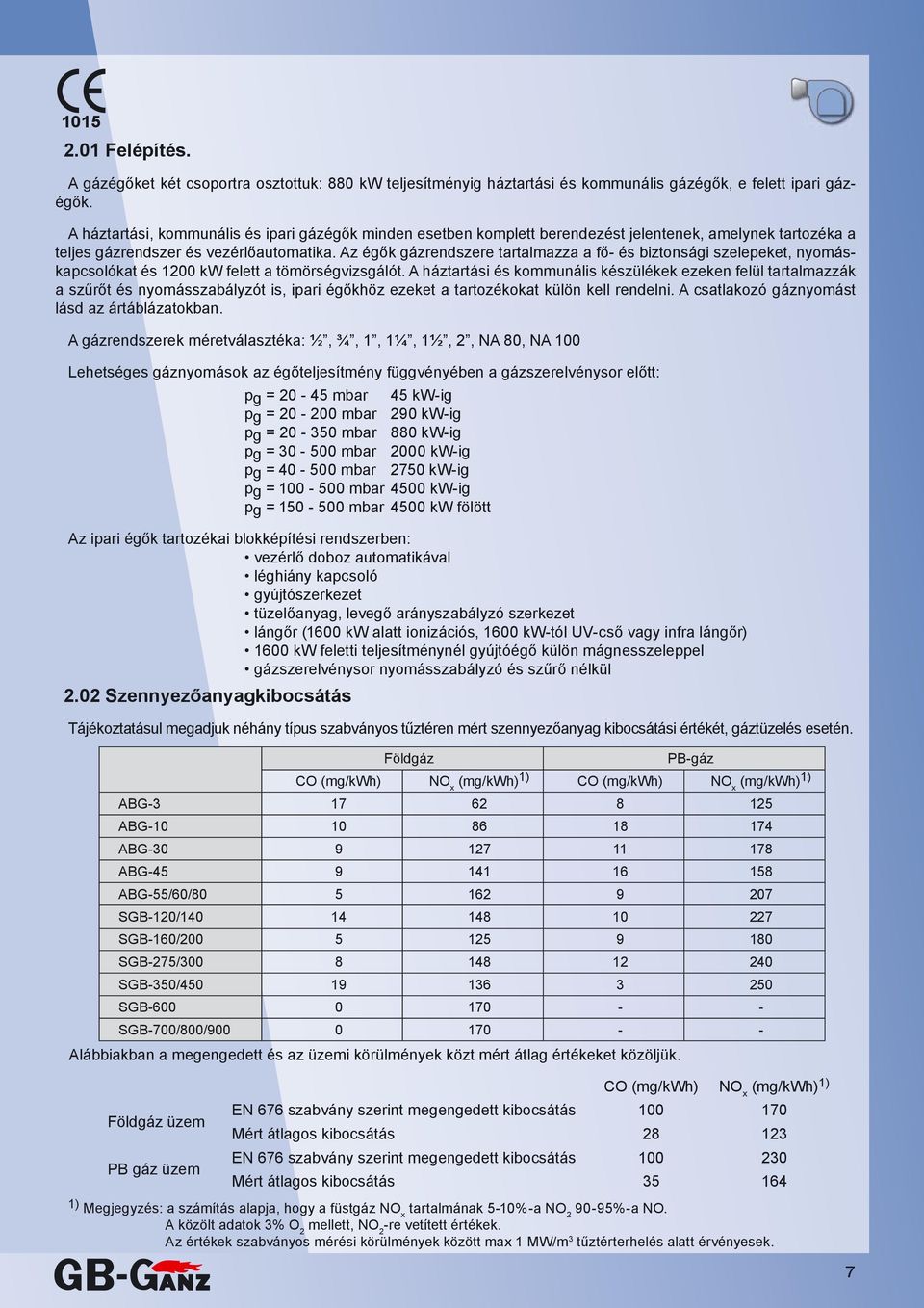 Az égők gázrendszere tartalmazza a fő- és biztonsági szelepeket, nyomáskapcsolókat és 12 kw felett a tömörségvizsgálót.