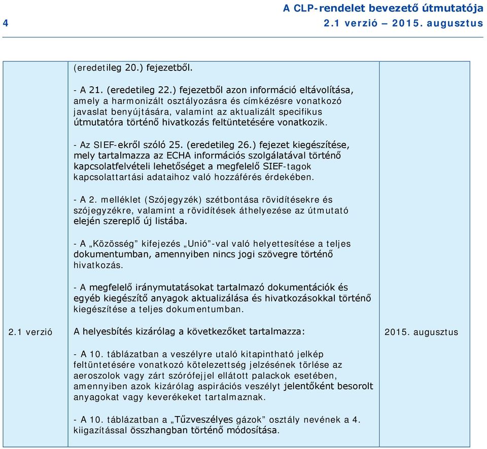 feltüntetésére vonatkozik. - Az SIEF-ekről szóló 25. (eredetileg 26.