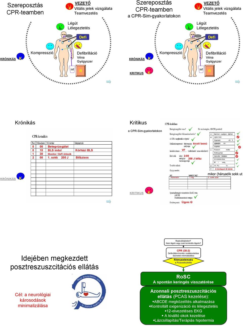 Betegvizsgálat 0 15 BLS indul Kórházi BLS 1 30 Monitor / DeFi érkezik 2 00 1. sokk 200 J Bifázisos VF kicsit lassú 2:00 200 J bifáz KRÓNIKÁS K Adrenalin 1 mg 3.