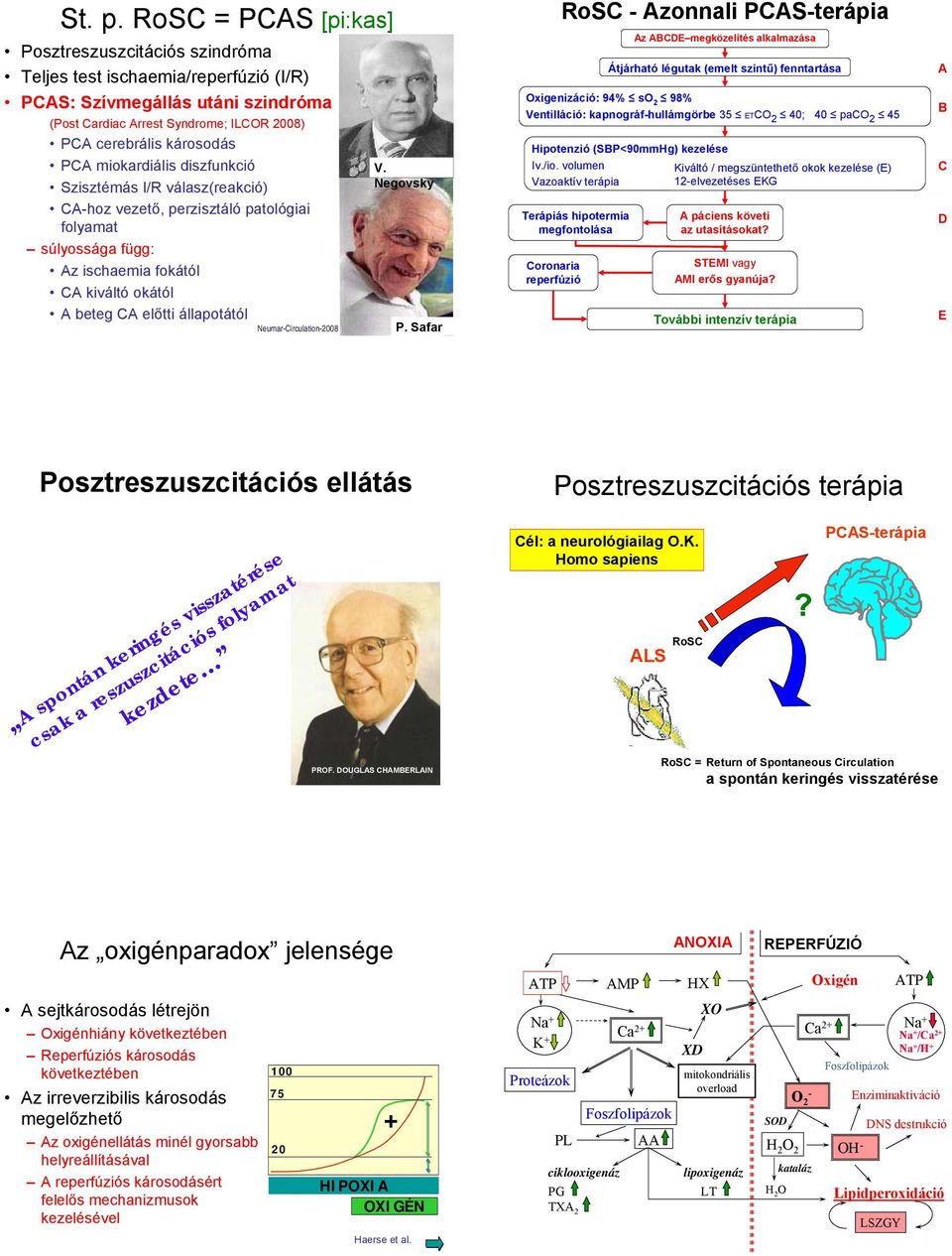 miokardiális diszfunkció Szisztémás I/R válasz(reakció) CA-hoz vezető, perzisztáló patológiai folyamat súlyossága függ: Az ischaemia fokától CA kiváltó okától A beteg CA előtti állapotától