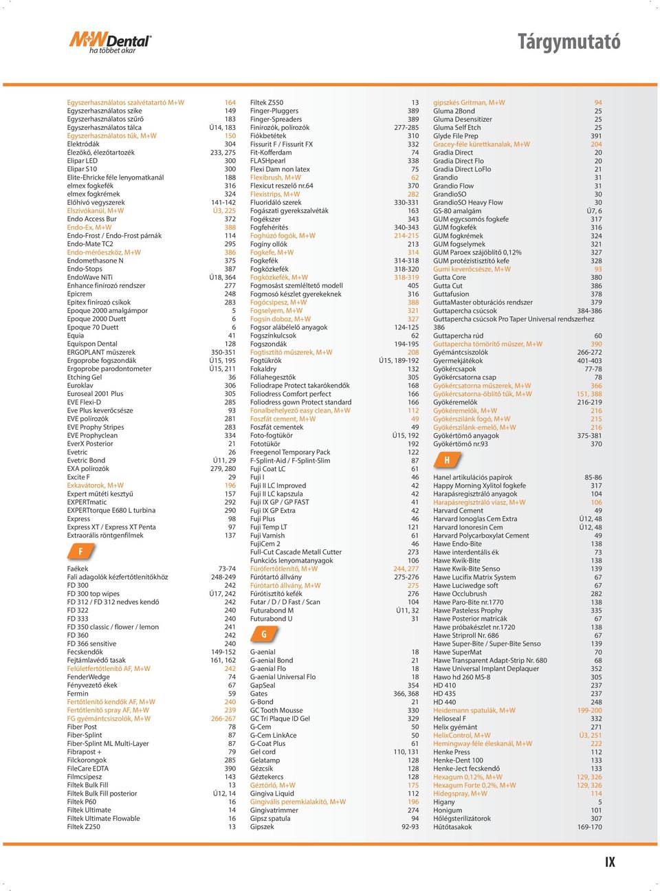 Ú3, 225 Endo Access Bur 372 Endo-Ex, M+W 388 Endo-Frost / Endo-Frost párnák 114 Endo-Mate TC2 295 Endo-mérőeszköz, M+W 386 Endomethasone N 375 Endo-Stops 387 EndoWave NiTi Ú18, 364 Enhance finírozó